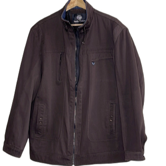 Louis Feraud Men's‎ Brown Jacket Pockets Zip -Up Style Size XL - Picture 1 of 11